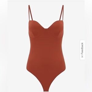 Express Body Contour High Compression Bustier Bodysuit With Bra Cups size XL NWT
